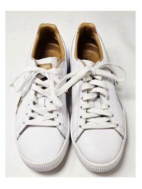 Puma White Sneakers with Gold Accent - Women's